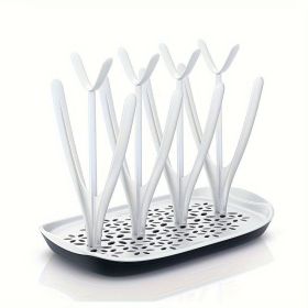 Bottle Drying Rack Space Saving Countertop Baby Bottle Holder, Drying Rack for Baby Bottles Accessories - Stores Up to 12 Bottles, Dishwasher Saf