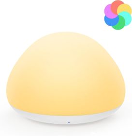Baby Night Light for Nursery, Soft Silicone Tap Control Night Lamp with 8 Color Changing, Stepless Dimming, Rechargeable Portable Night Light for