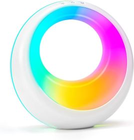 Nursery Night Light for Baby, Magic Moon Lamp for Kids and Adult 7 Lighting Colors & 9 RGB Modes, Rechargeable Bedside Table Lamp with Timing Fun