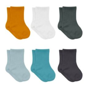 Newborn Girl's Cotton Ankle-Hi Socks (Color: Blue)