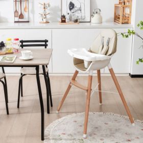 Baby High Chair with Dishwasher Safe Tray (Color: Beige)