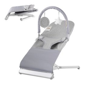 VEVOR Baby Bouncer, Folding Bouncer Seat for Babies 0-9 Months, Newborn Bouncer Chair with 2 Reclining Angles & Rotatable Toy Bar (Default: Default)
